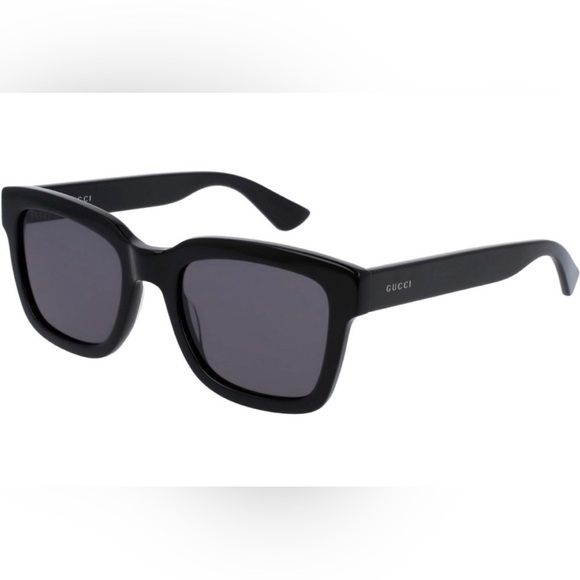 NWT Authentic Gucci Full Rim Rectangle Sunglasses- Black/Smoke - Picture 1 of 8